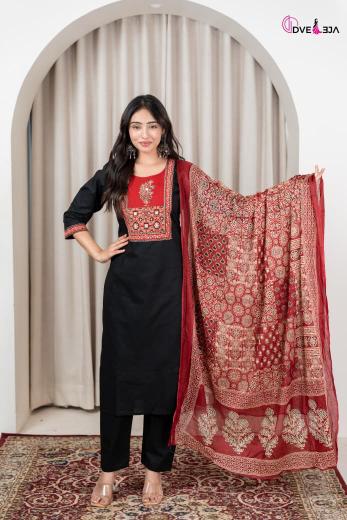 Dveeja sadhana 3pcs wholesale lucknowi kurti